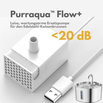 Purraqua™ Flow+ – Leise Ersatzpumpe für Edelstahl-Katzenbrunnen
