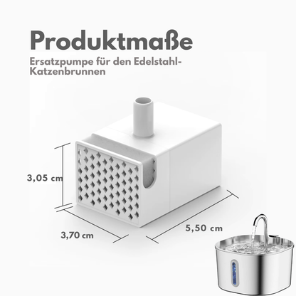 Purraqua™ Flow+ – Leise Ersatzpumpe für Edelstahl-Katzenbrunnen